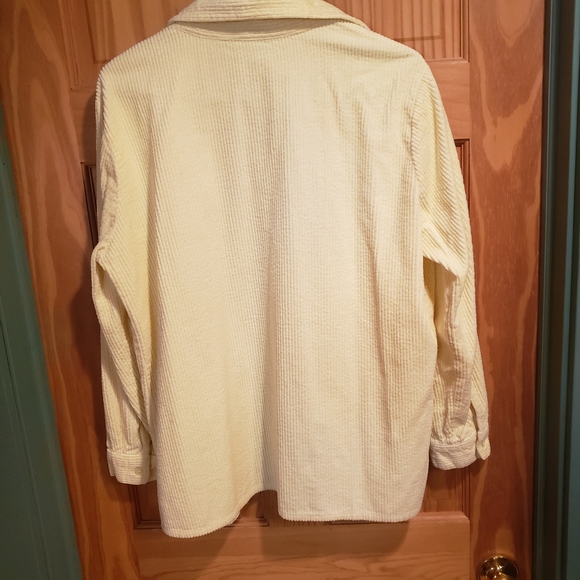Blair Shacket Pale Yellow Corduroy Long Sleeve Button Down Shirt Size Large - Picture 5 of 6